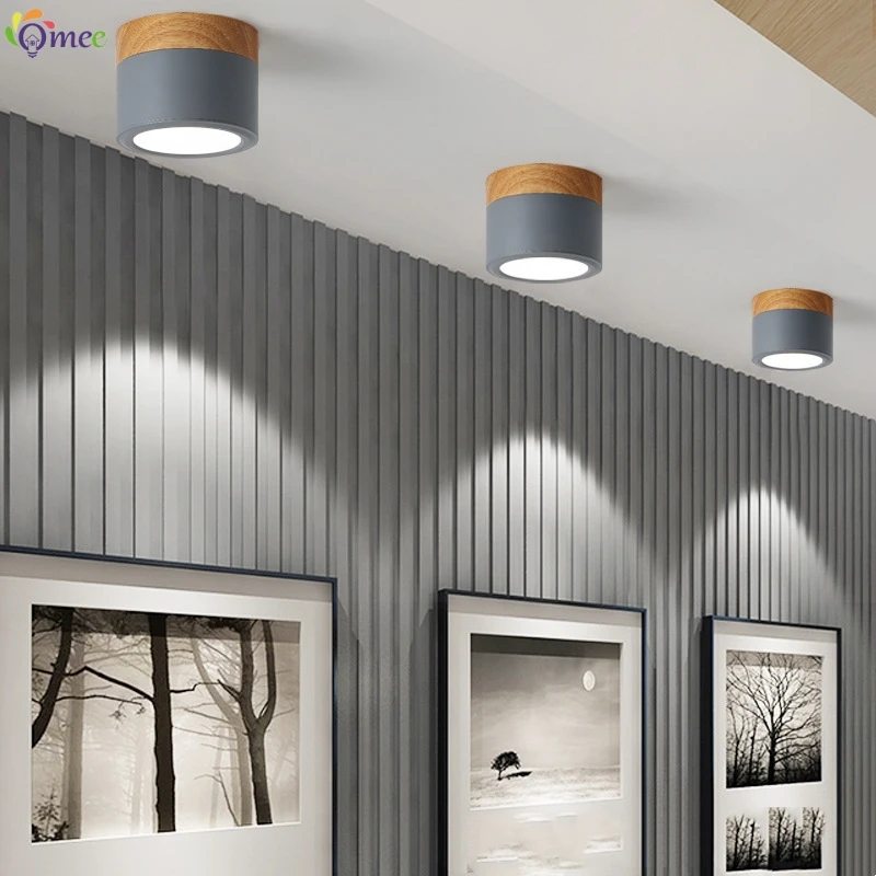 Nordic Entrance Hallway Ceiling Lamps Balcony Wood Round Cloakroom Dining Room Study Bedroom Light Bathroom Industrial Lighting