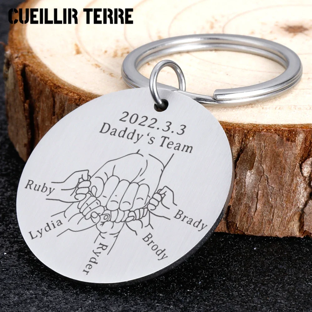 

For Dad Customized Keychain Father's day Gifts Jewelry Love Key Chain Personalization Key Rings Car Accessories