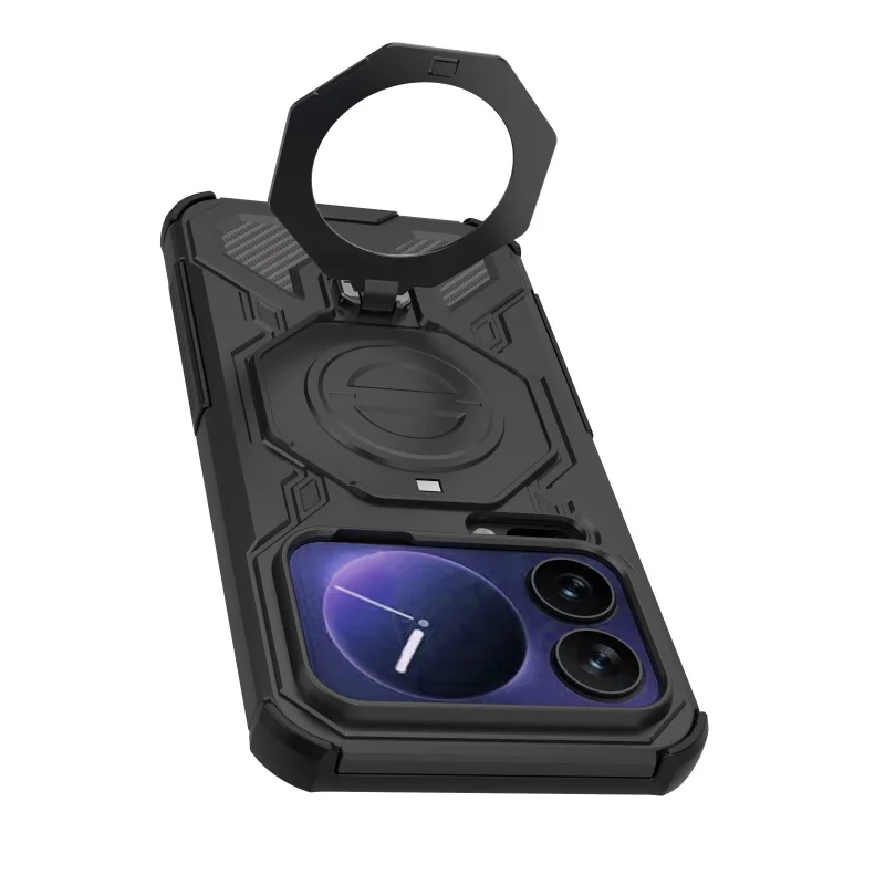 Shockproof Bumper Case with Ring Holder and Magnetic Attraction
