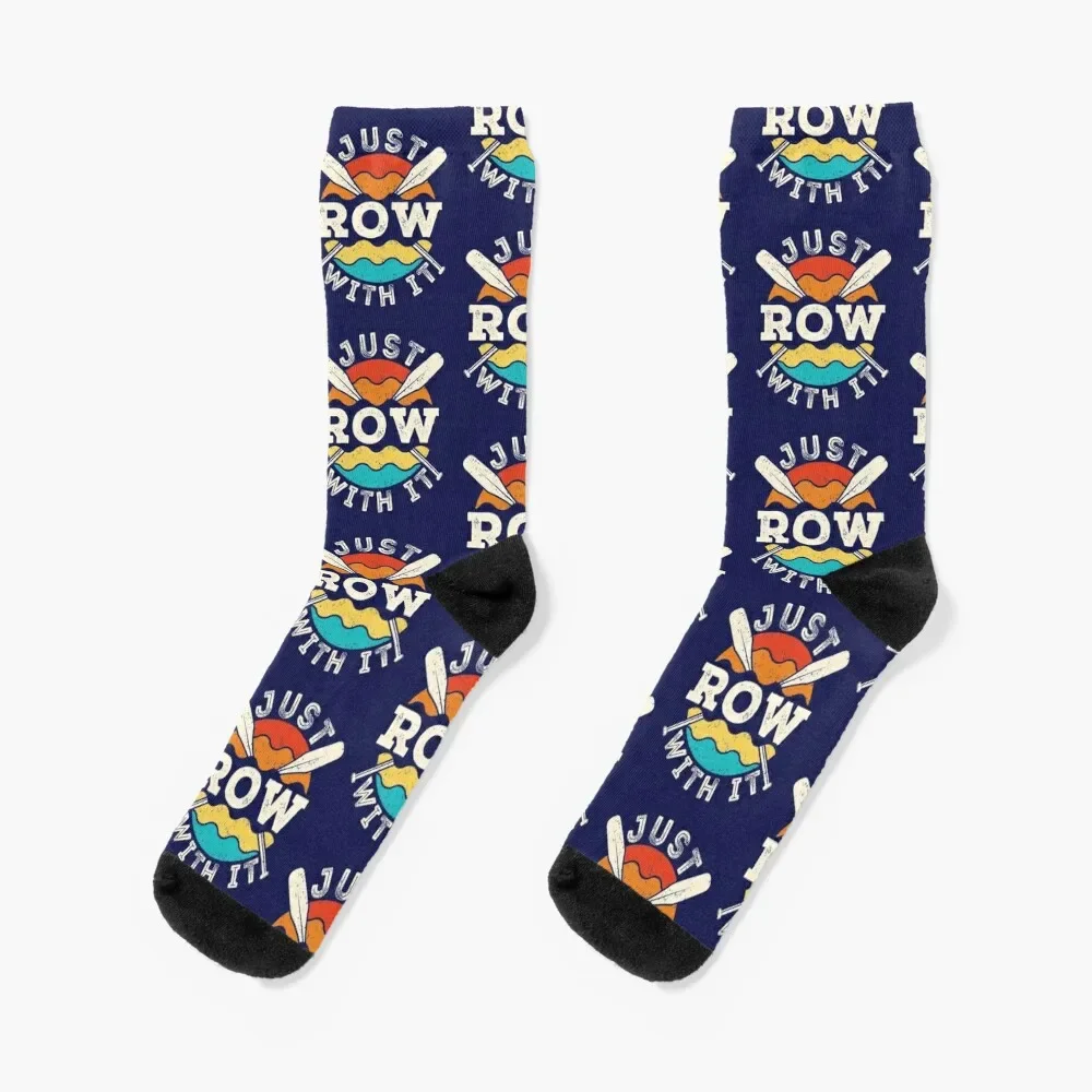 

Just Row with It Rowing Rower Crew Team Oars Socks halloween Christmas Antiskid soccer happy Men Socks Women's