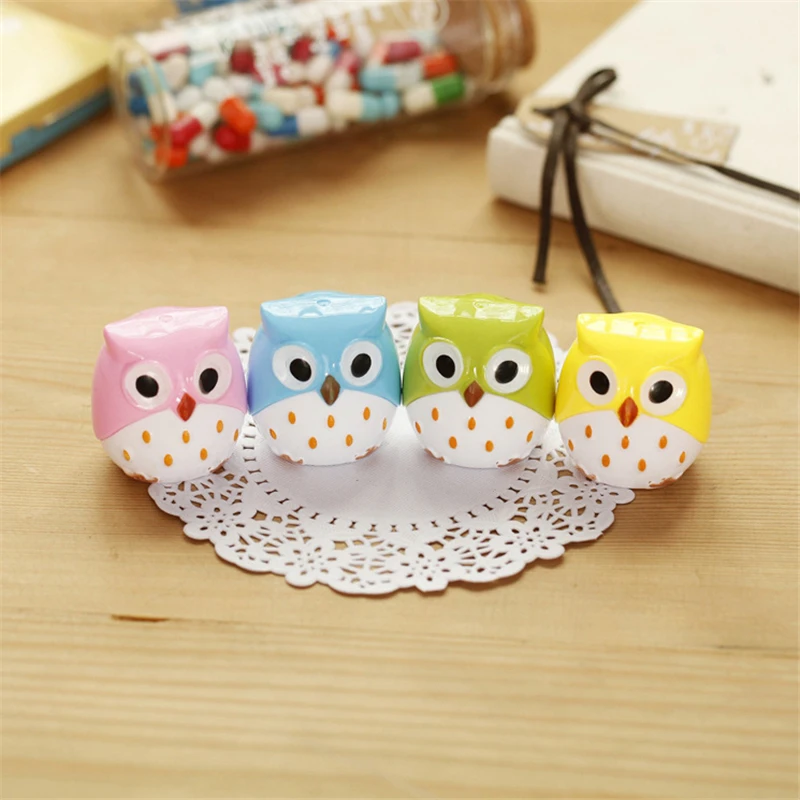 

DL Creative children's cartoon stationery pencil sharpener pencil knife sharpener double student cute Owl Kawaii stationery stat