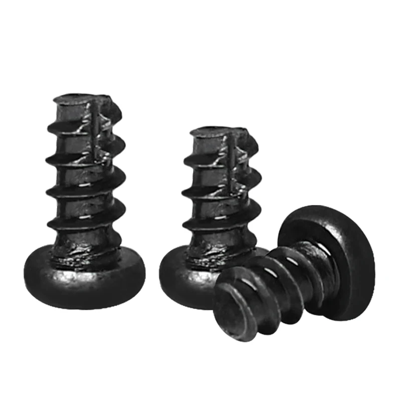 M2 M2.3 M2.6 M3 M4 M5 PT Pan Round Head Self Tapping Wood Screw Tail-Cut Phillips Cross Recessed Black Zinc Plated Steel