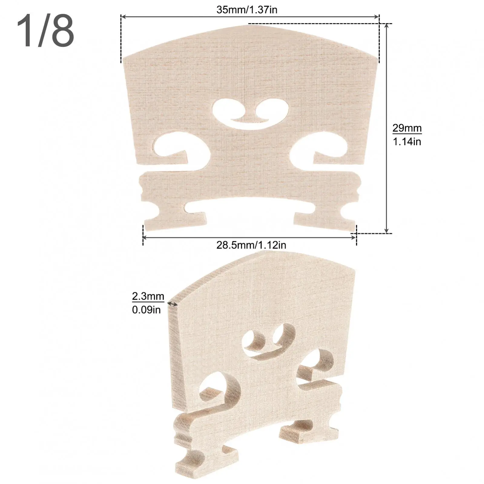 1 Piece Maple Violin Bridge Regular Type 1/8 & 1/4 & 1/2 3/4 4/4 Size Violin Accessories