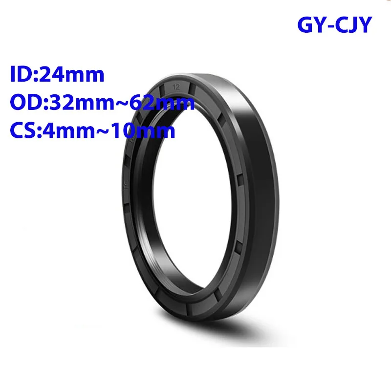 

ID: 24mm Black NBR TC/FB/TG4 Skeleton Oil Seal Rings OD: 32mm-62mm Height: 4mm-10mm NBR Double Lip Seal for Rotation Shaft