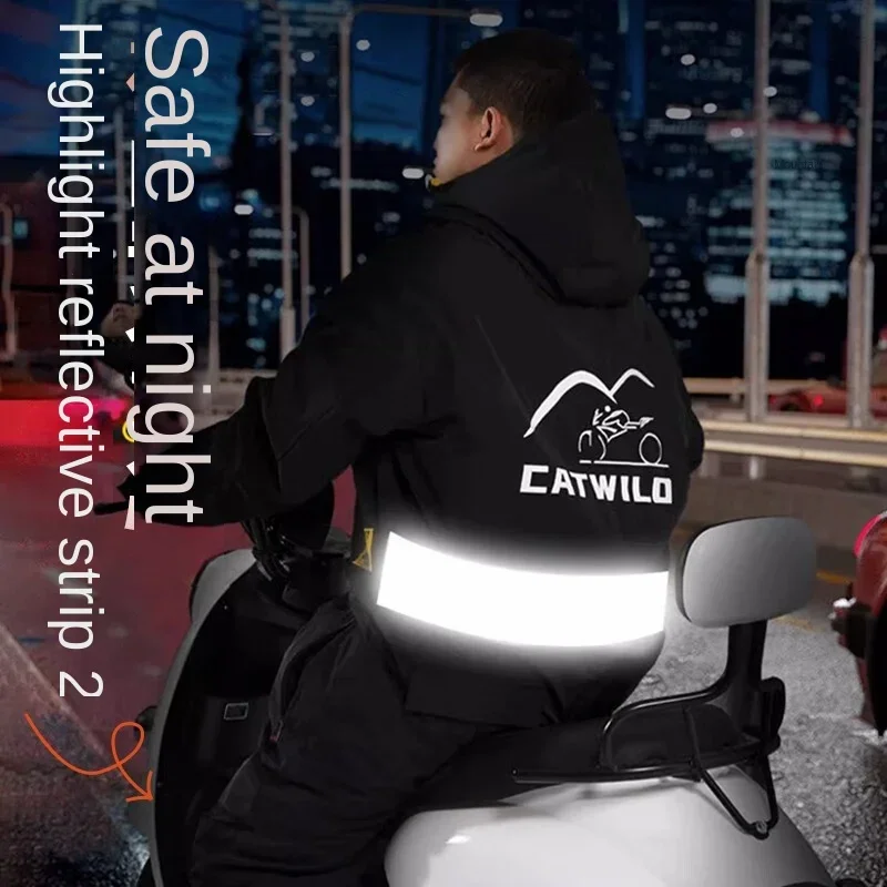 Winter Electric Car Motorcycle One-piece Suit Warm Plush Riding Split Leg Cycling Suit Racing Moto Riding Clothes 사이클링 의류 스키 의류