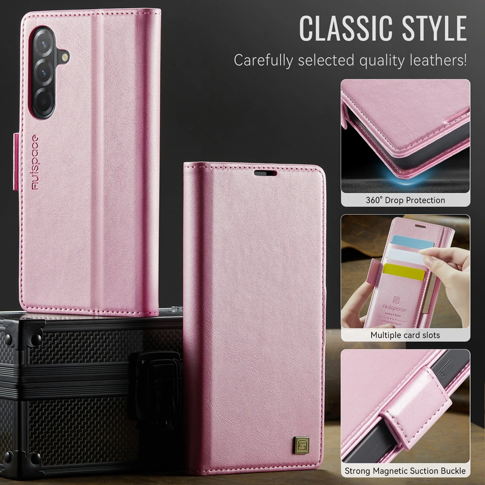 Leather Stand Flip Wallet Case with Card Slot