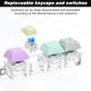 Stress Relief Keyboard Switch Tester, 4 Switches with Carabiner,  Fidget Toy for Adults, Fun Typing Experience for Kids