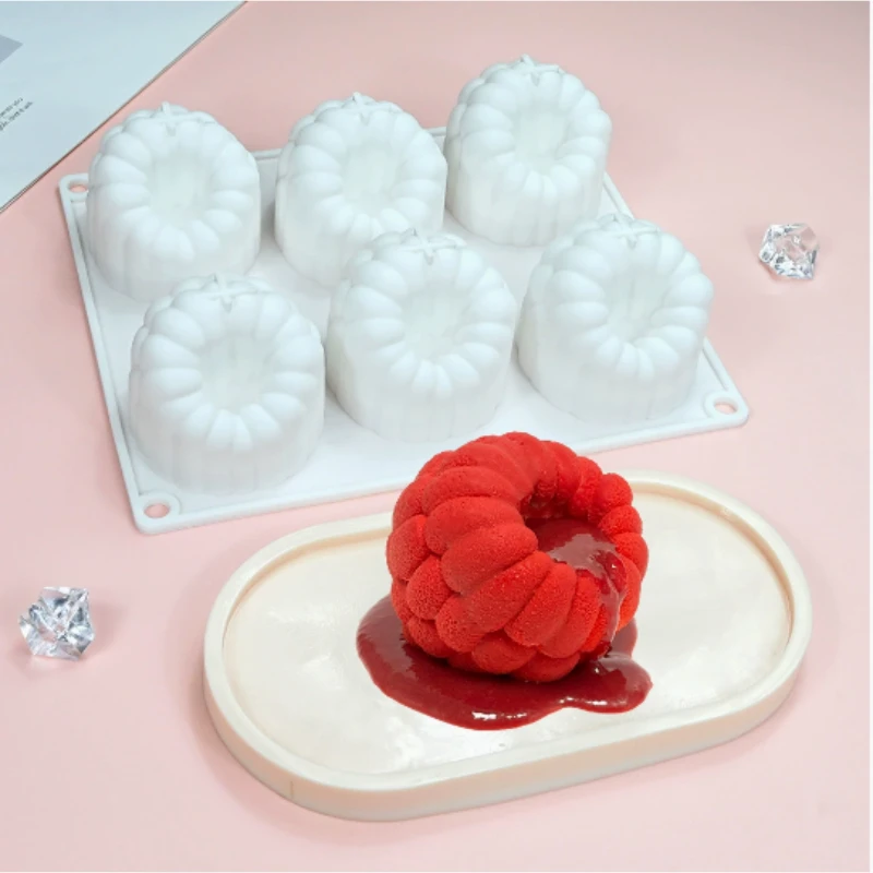 Moule En Silicone 6 Cavités 'Petites Chenilles' - Pour Mousse, Gâteau, Chocolat, Glaçons - Alimentaire, Lavable Lave-Vaisselle