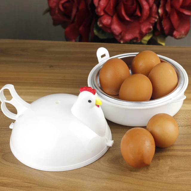 New Fun Chicken Shaped Egg Boiler Steamer Food Grade Plastic 4 Hole Egg  Holder For Kitchen Cooking Tool Accessories - Egg Tools - AliExpress