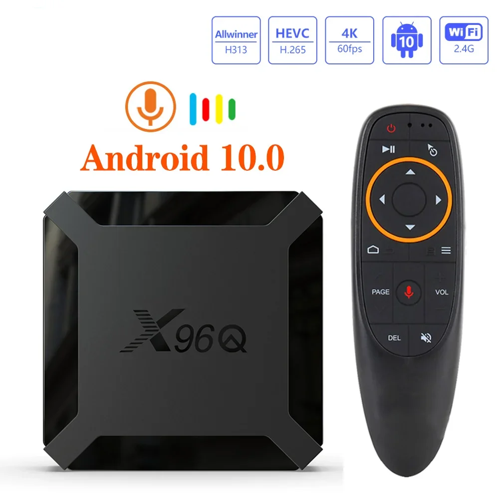 X96Q TV Box Android 10 2GB 16GB Allwinner H313 Quad Core 4K 60fps Smart TVBOX Wifi Google Player Youtube X96 1GB 8GBSet Top Box