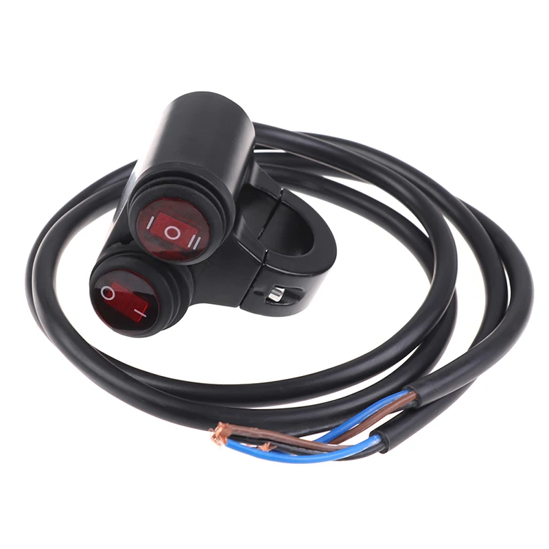 오토바이 핸들 바 헤드라이트 안개등, 듀얼 온 오프 스위치, 12V, 7/8 인치, 22mm