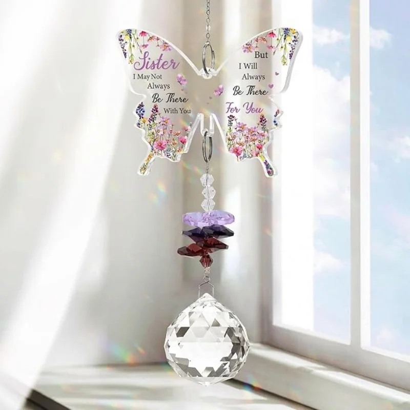 Mom Sister Birthday Gift, Gifts for Sisters Crystal Suncatcher, Mother's Day Birthday Christmas Gift Butterfly Sun Catchers