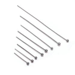 100Pcs Stainless Steel Jewelry Headpins - DIY Earring and Beading Accessories - 15mm x 100pcs (Ball Pin)