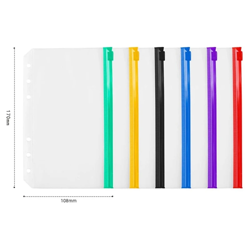 A85Q-24PCS A6 Size Waterproof Pouch Circular Knitting Needle Pouches Zipper Folders For Cable Knitting Needles Storage