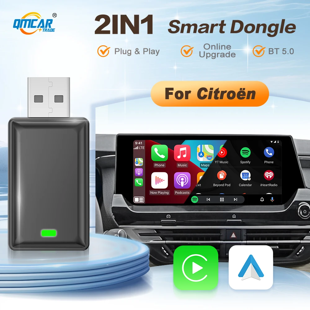 

Android Auto Carplay Wireless Adapter 2in 1 smart Dongle For Citroёn Aircross Berlingo Multispace C4 Picasso C5 Break