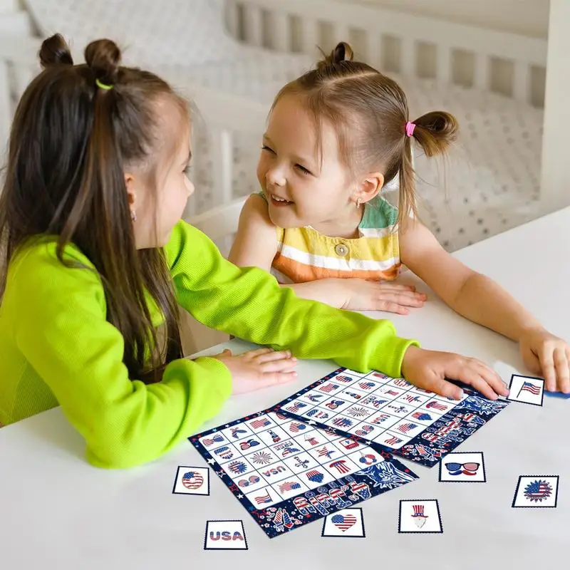 4th Of July Card Games Independence Day Patriotic Bingo Game Funny Card Game Party Supplies Multiplayer For Kids & Adults