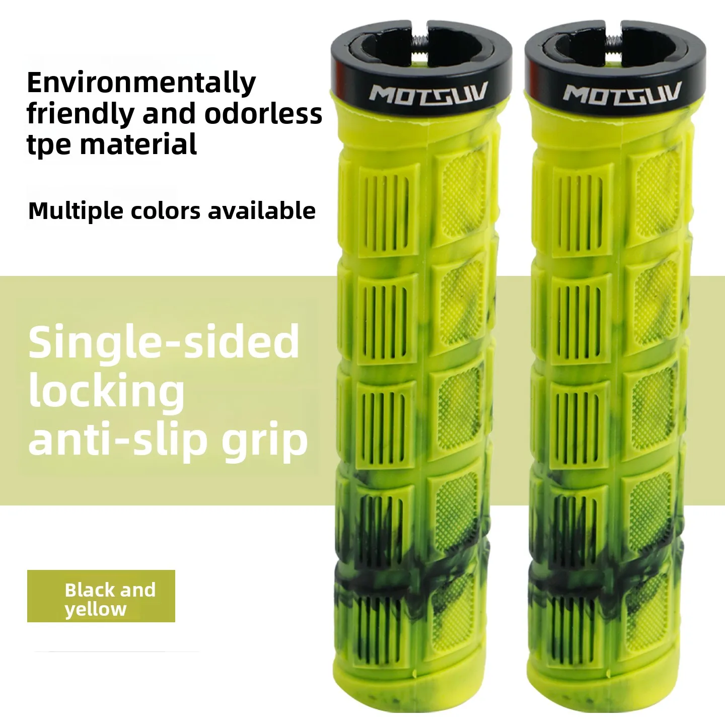 Dual Color Lock-On Anti-Slip Ergonomic Bike Handlebar Grips