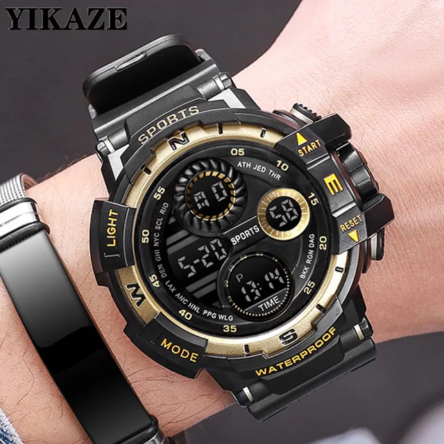 Military digital watch for men outdoor men s sports watches clock waterproof luminous chronograph student electronic