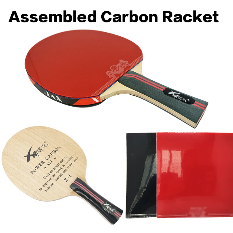 XVTAssembledPowerCarbonTableTennisRacketpingpongRackettable
