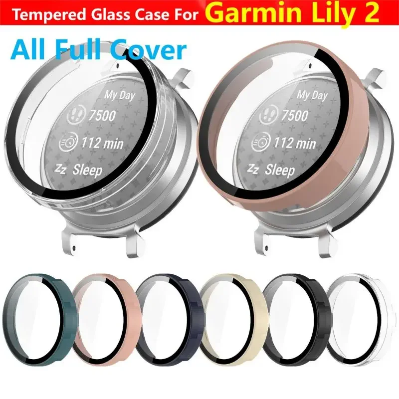 Premium Tempered Glass Protective Case for Smart Watch - Full Cover Screen Protector with Bumper Shell Accessories