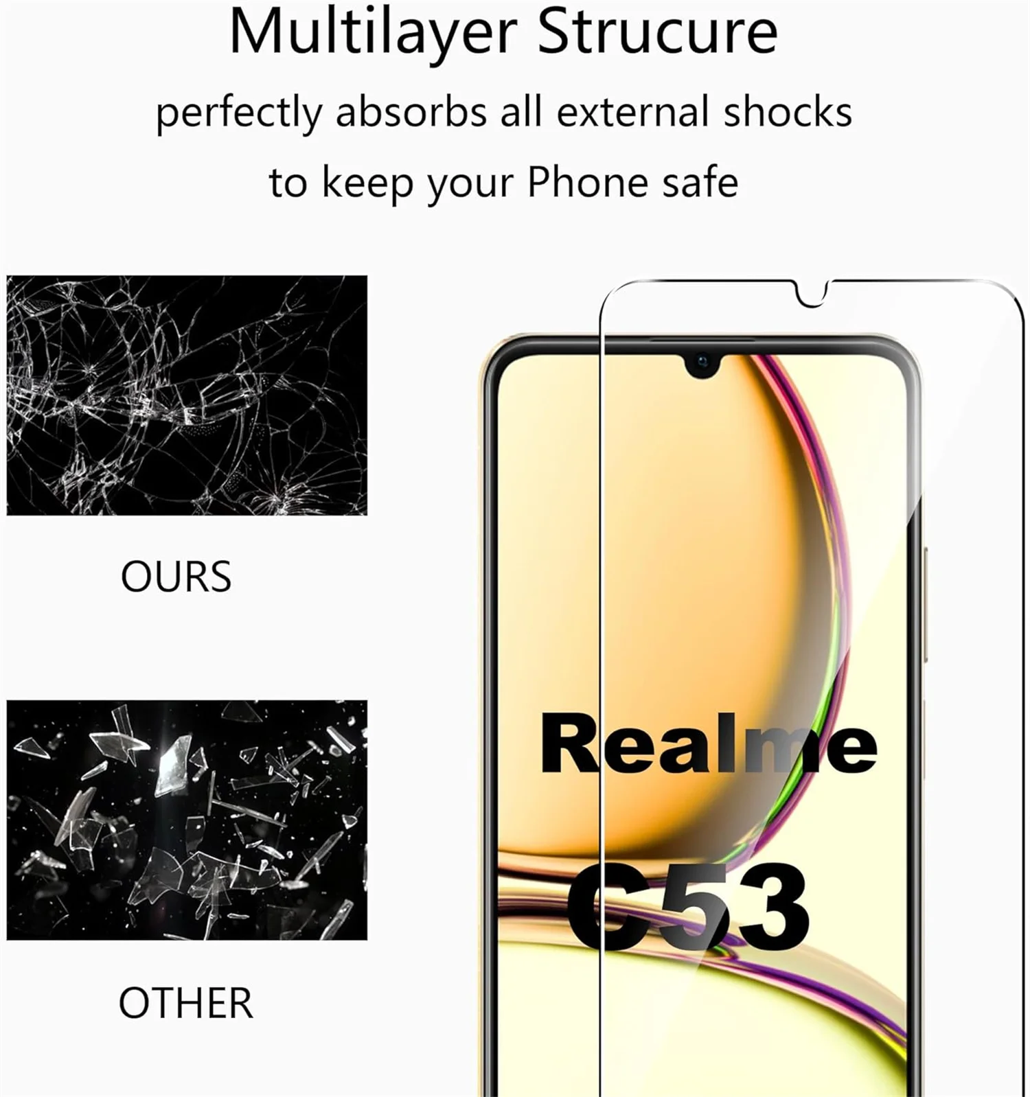 1/4 قطعة فيلم مقسى عالي الوضوح HD + زجاج مقسى عالي...