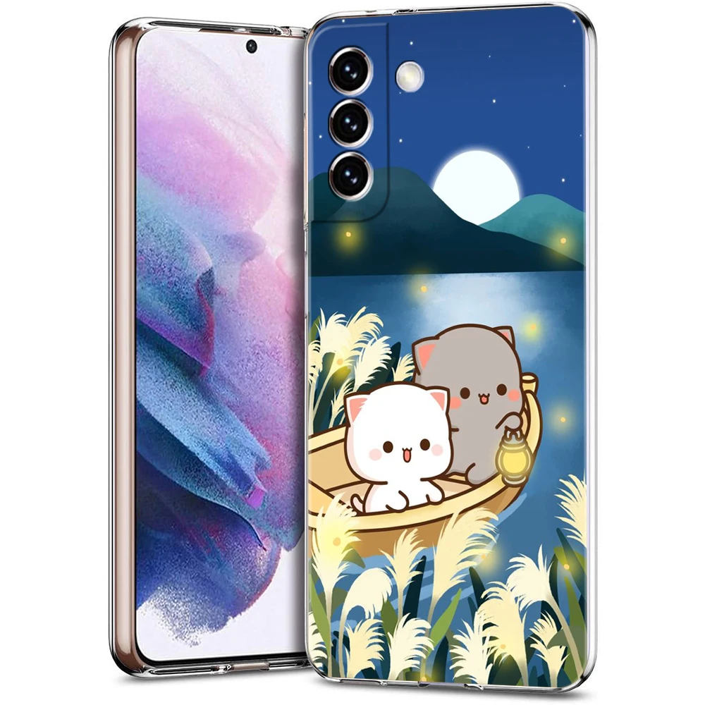 Peach and Goma Cat Transparent Phone Case