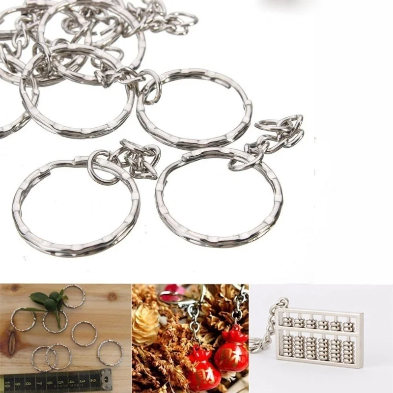 Key Rings Key Chains Metal Keychain Key Chain Accessories Blank Keyring Charms Split Ring Keyfob Key Holder Link Rings Women Men DIY