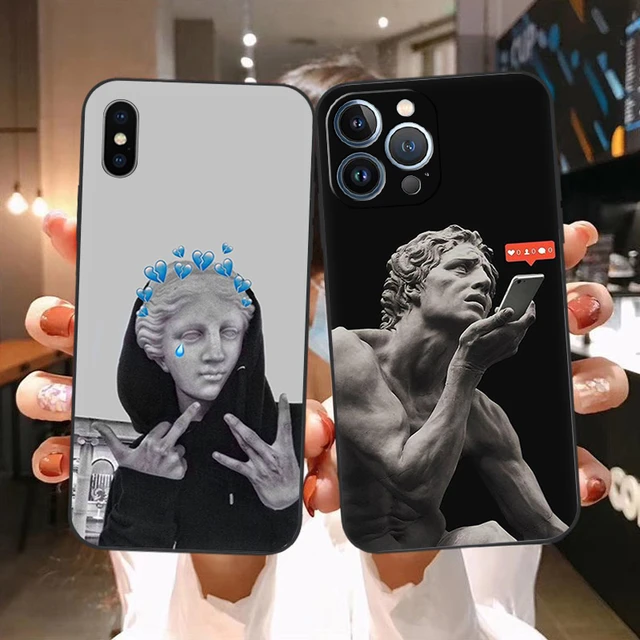 Vintage Art Statue Silicone Phone Case For iPhone 14 13 Pro Max 11 12 Mini  XR XS Max 7 8 Plus SE 2020 Shockproof Case Back Cover - AliExpress