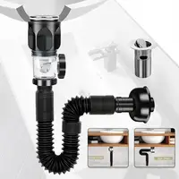 Kitchen Sink Drain Pipe Flexible Stretchable Deodorant Strainer Pipeline Washbasin Anti Blockage Sink Strainer Drain Pipe 1