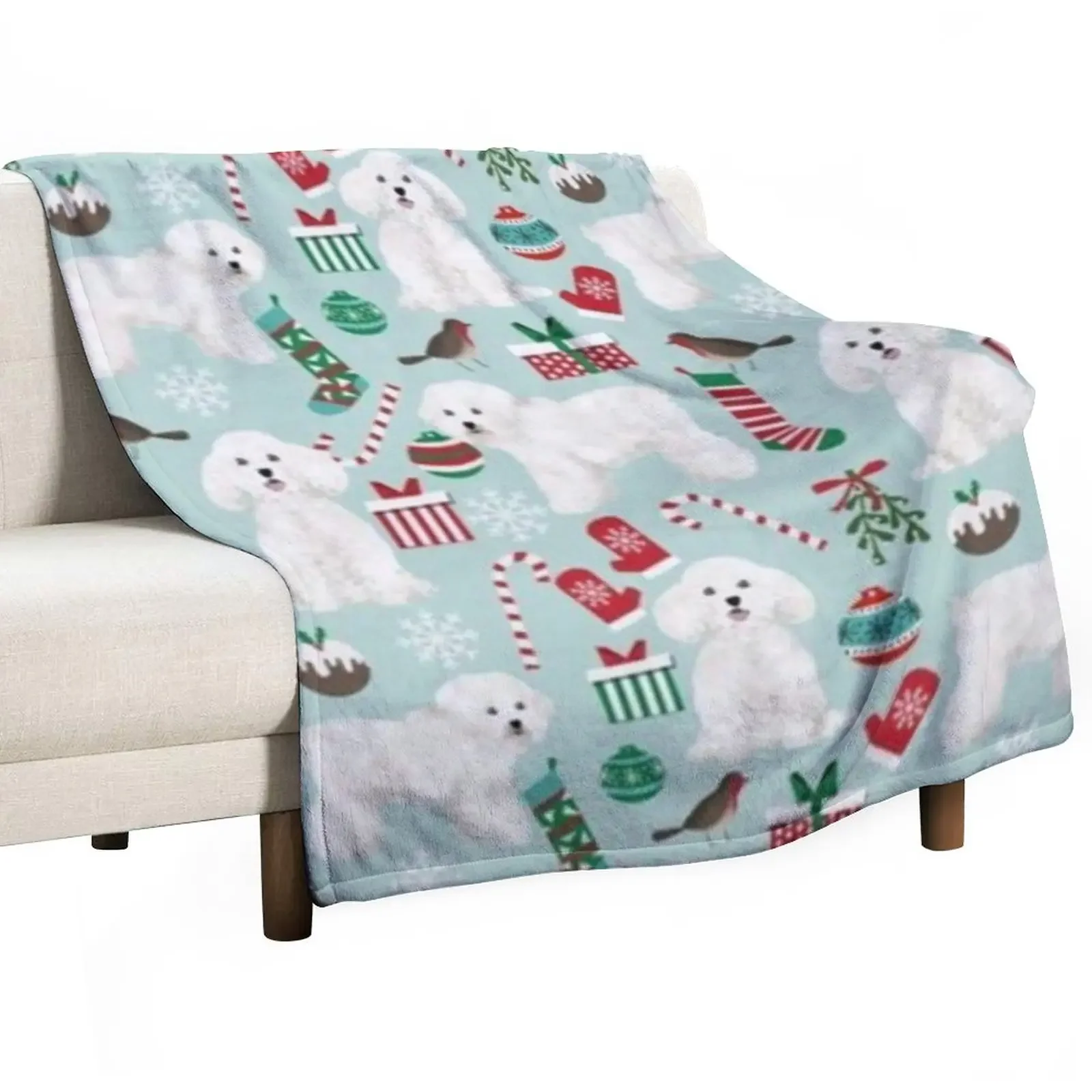 

BICHON CHRISTMAS Throw Blanket Single Custom Blankets