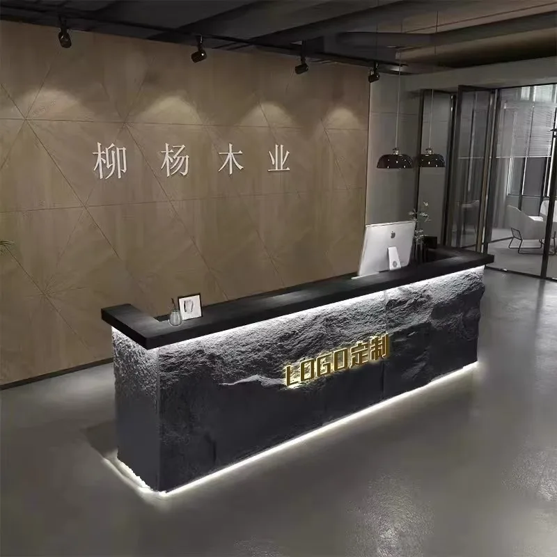 Reception Desk Luxury Home Counter Beauty Institute Salon Furniture Bank Pink Shop Service Cosmetics Church Pulpit Moveable Bar