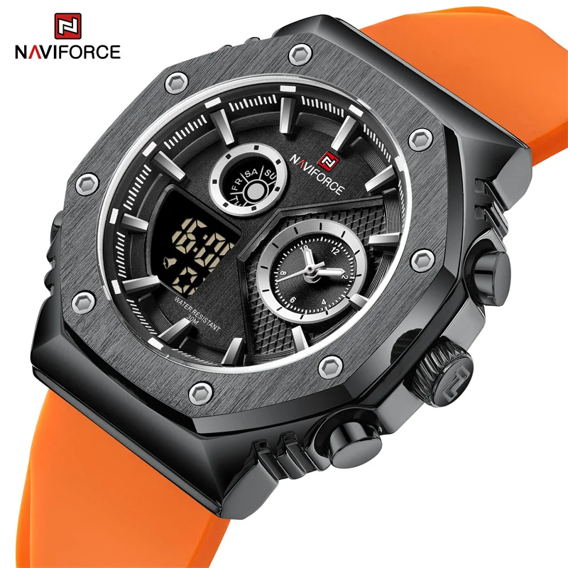 

NAVIFORCE Casual LED Watch for Men Waterpeoof Military Sports Watches Men Digital Wristwatches Silicone Clock Relogio Masculino