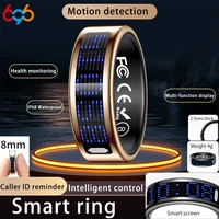 New Ultra-thin Lightweight Smart Ring Multi-functional Display Heartrate Health Caller ID Reminder Motion Detection Waterproof