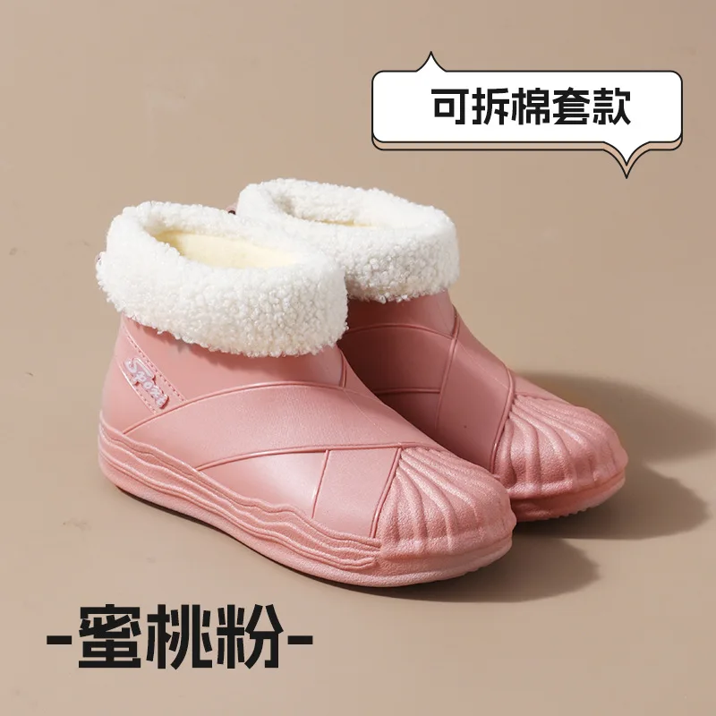 Women Winter Snow Boots Lightweight Autumn Rain Short Boots Non-slip Female Rainy Day Shoes Warm Plush Ladies Leisure Booties