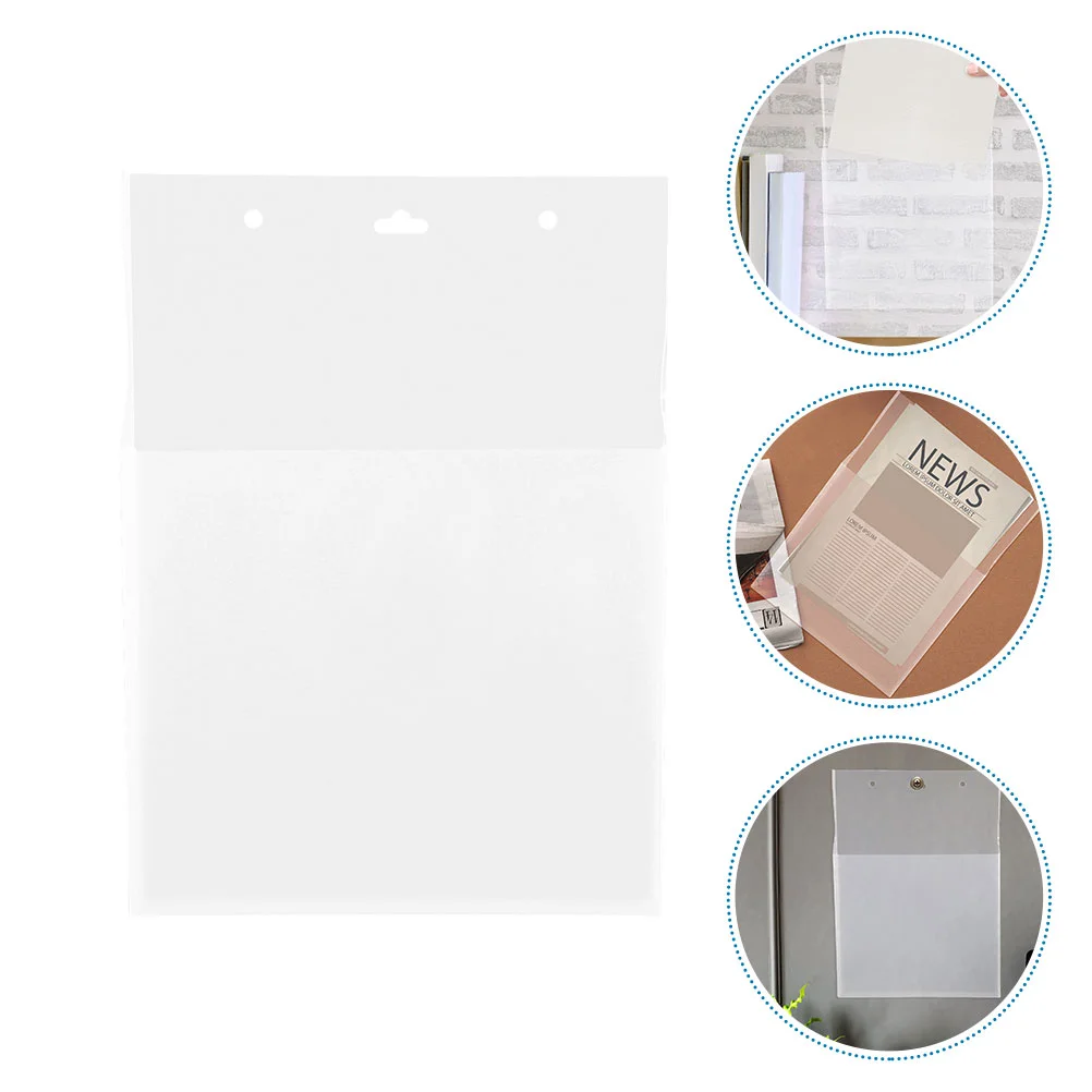 2 Pcs Hang- Box Document Holder Display Stand Storage Plastic Magazine Bag