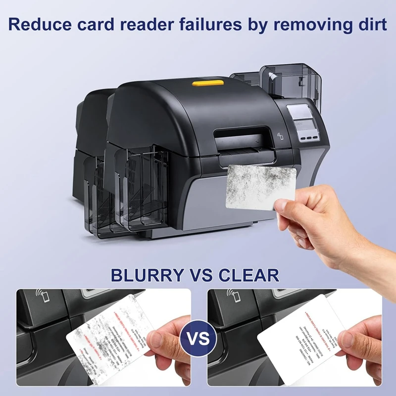 50 PCS Dual Side Card Reader Cleaner CR80 Card Reader Cleaning Cards Plastic POS Swipe Terminal Cleaning Cards