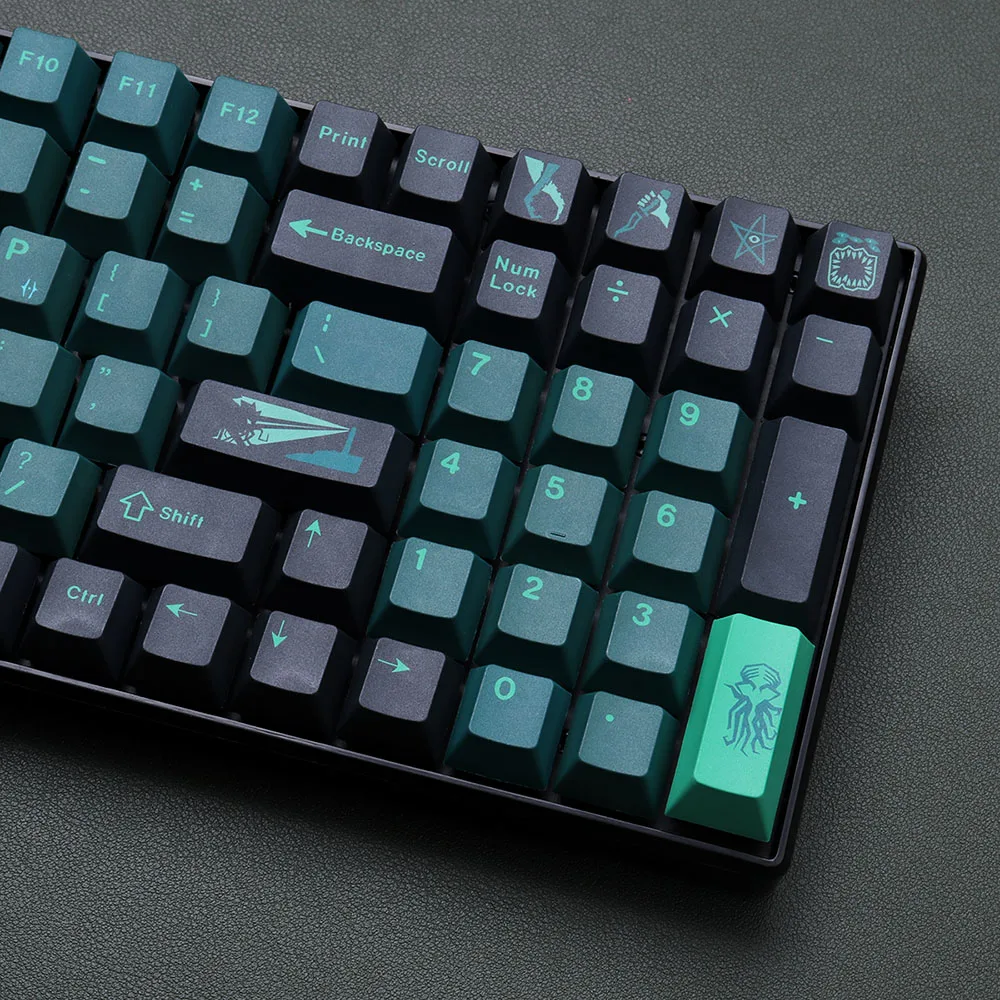 Gmk Terror Abaixo do Abismo Keycaps Sublimação Cherry Perfil Keycaps para Cherry mx Teclado Mecânico 129 Teclas Gmk Pbt Keycap - Imagem 4