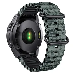 Durable Ocean Strap Replacement Watchband - 22mm/26mm Adjustable Bracelet in Vibrant Color for 22mm (Digital Camo)