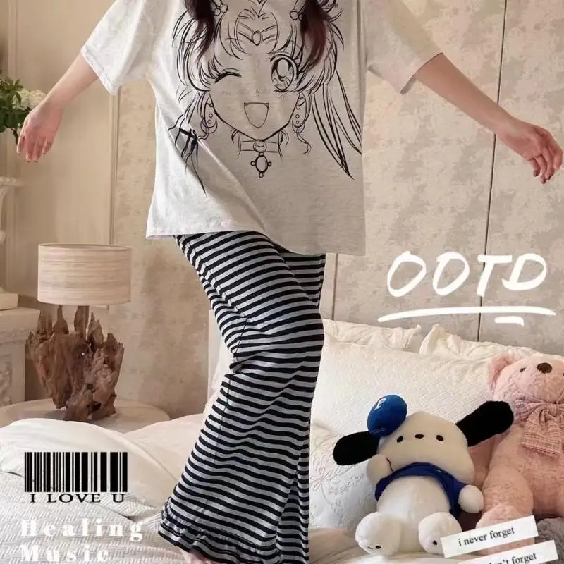 

Новинка Kawaii, милый матрос, Летний набор для девочек, размеры, домашняя одежда, аниме, периферийные принадлежности, праздничный подарок