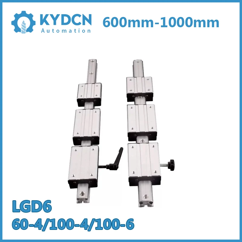 LGD6 External Dual-axis Linear Guide Rail and Linear Guide Block 600-1000mm Double Axis Outer Roller Bearing Guide and Block Set
