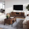 Modern Farmhouse Solid Wood TV Stand Living Room Holds TVs up to 65 Inches Rustic Chestnut Finish 6