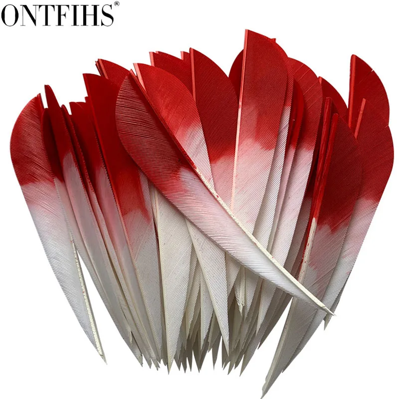 

50Pcs Arrow Feather 4 Inch Water DropTurkey Feather Arrow Fletching Arrow Vans For Arrow DIY Gradient Color
