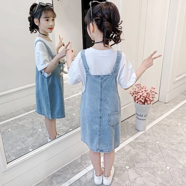 Kids Overalls for Girls Jeans Pants for Children Smile Denim Jumpsuit  Trousers 4 8 9 10 11 12 Years Girls Ripped Overalls | Wish