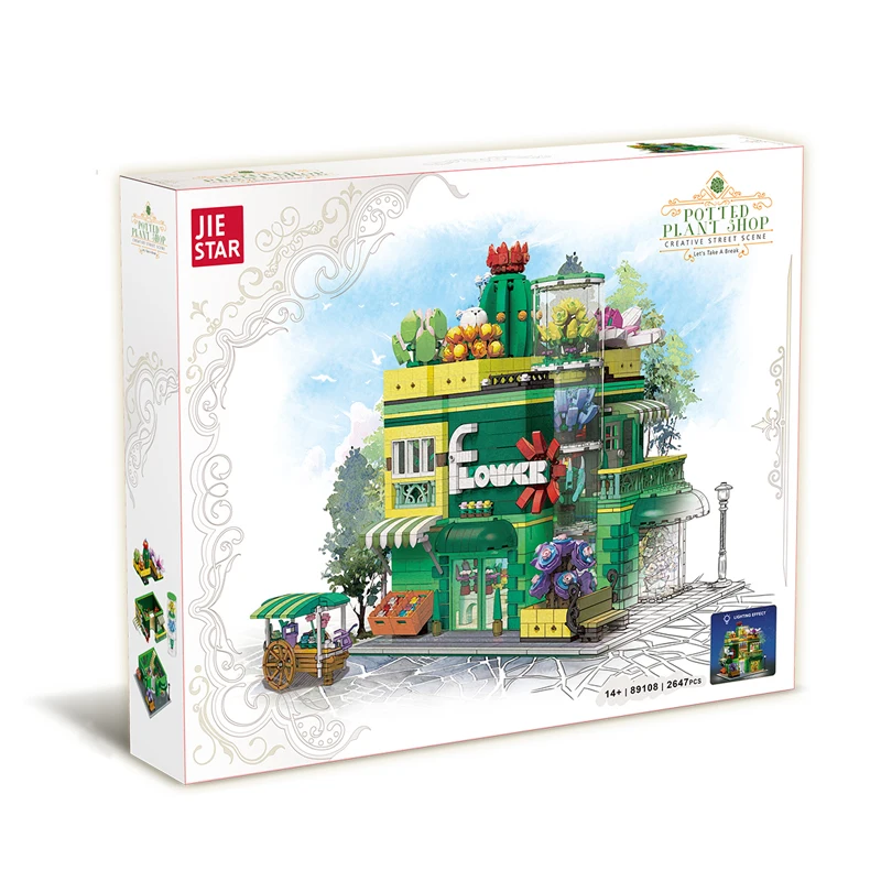 

В наличии 89108 2647 шт. строительные блоки MOC для магазина суккулентов, уличные кубики, сборные детские игрушки, подарок на день рождения, набор