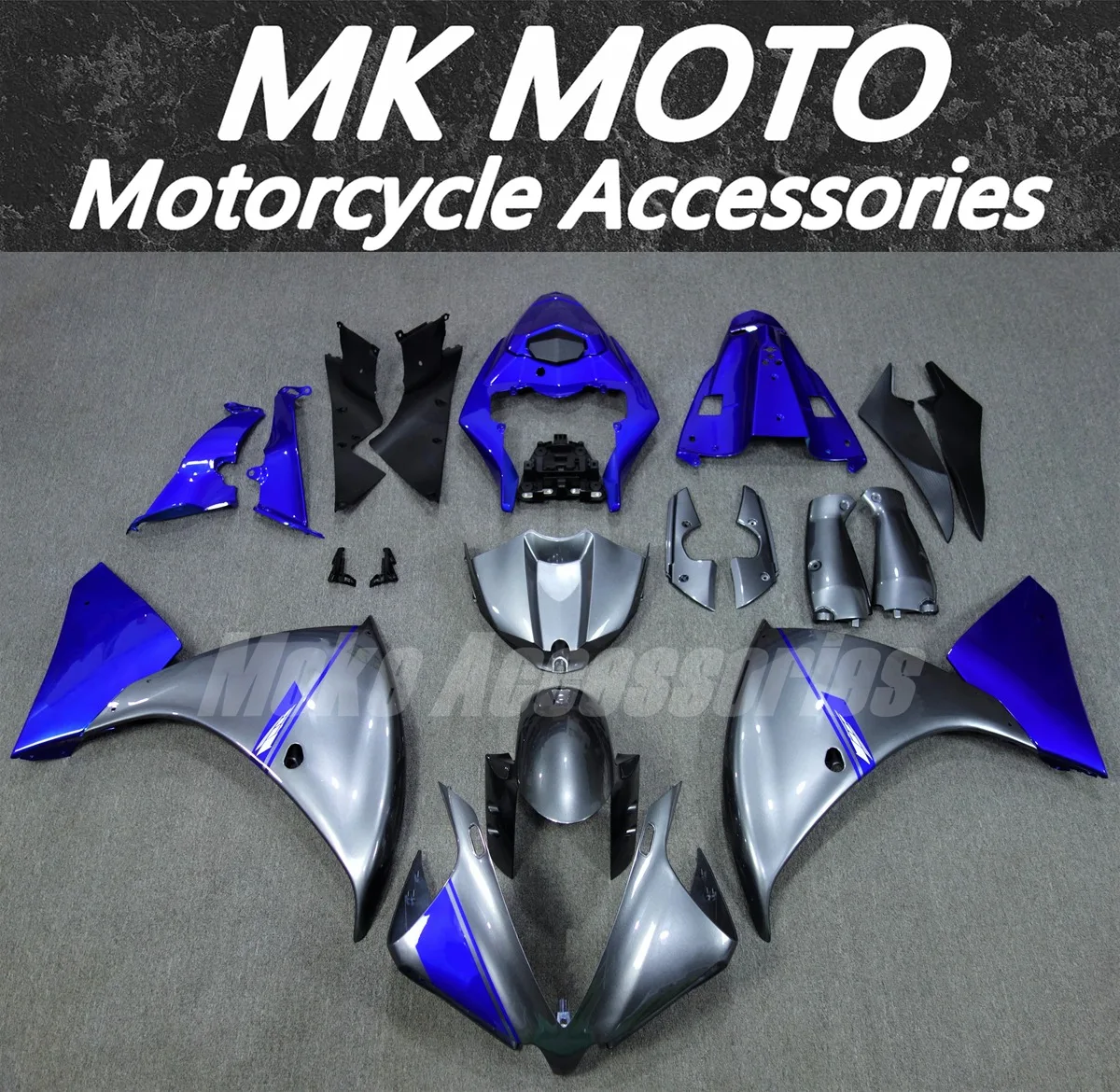 

Комплект обтекателей для мотоцикла, подходит для кузова Yzf R1 2012 2013 2014, высококачественный ABS инъекционный новый серебристый серый синий