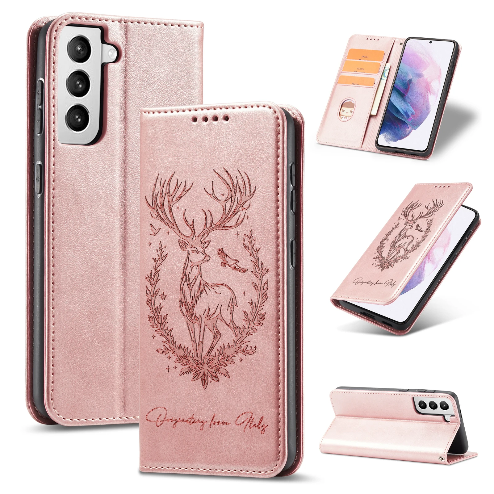 3D Animal Design Leather Phone Wallet Case and Flip Cover
