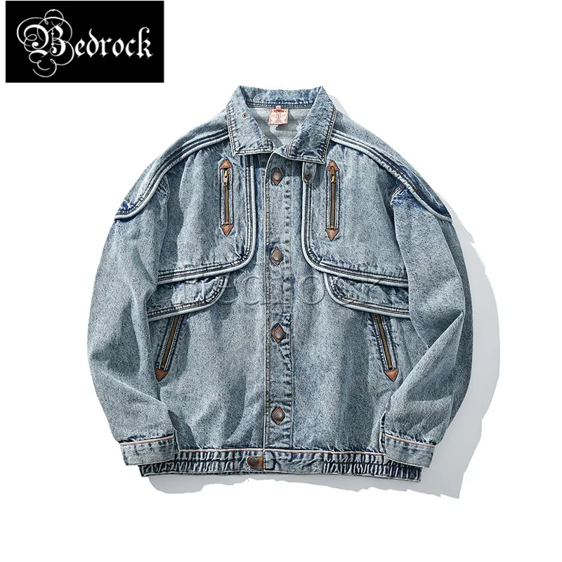 

MBBCAR 14 oz Snow Wash Denim Jackets Men Free Shipping West Cowboy Motorcycle Jacket Snowflake Selvedge Jean Jackets Zipper 3004