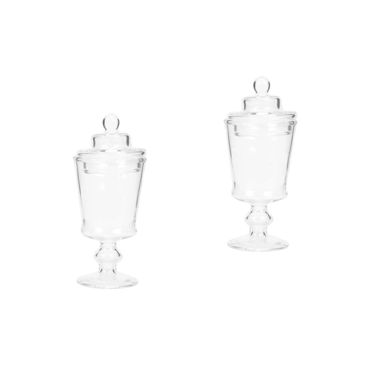 

2 Pack Candy Jar Miniature Storage Food Toys Model Ornament Miniatures Holder House Accessory Decor with Cover Kitchenware