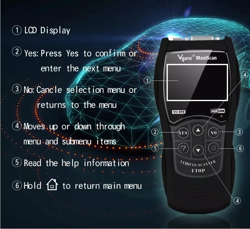 Scanner de diagnóstico VS890 Vgate SCAN Tool