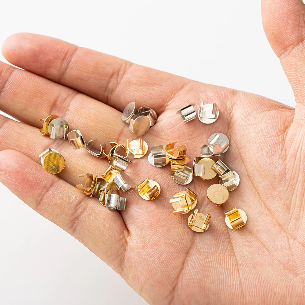 100Pcs Hair Bands Rope Clip Blank Base DIY Craft Buckle Scrunchies Tie Women Accessories Tool Jewelry Making Supplies Ornaments 6